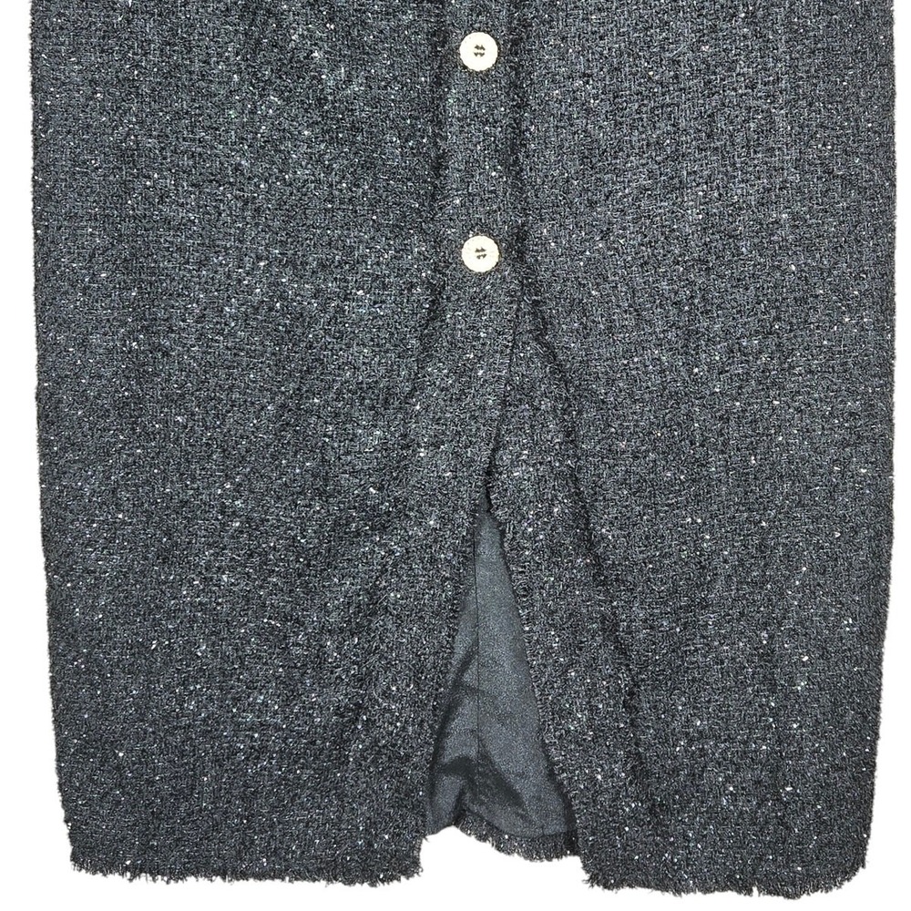 Tuckernuck Pomander Place Laurelle Tweed Midi Skirt Small NWT Shimmer Black - Picture 3 of 12